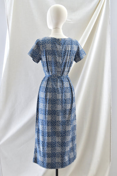 Vintage Grid Floral Dress