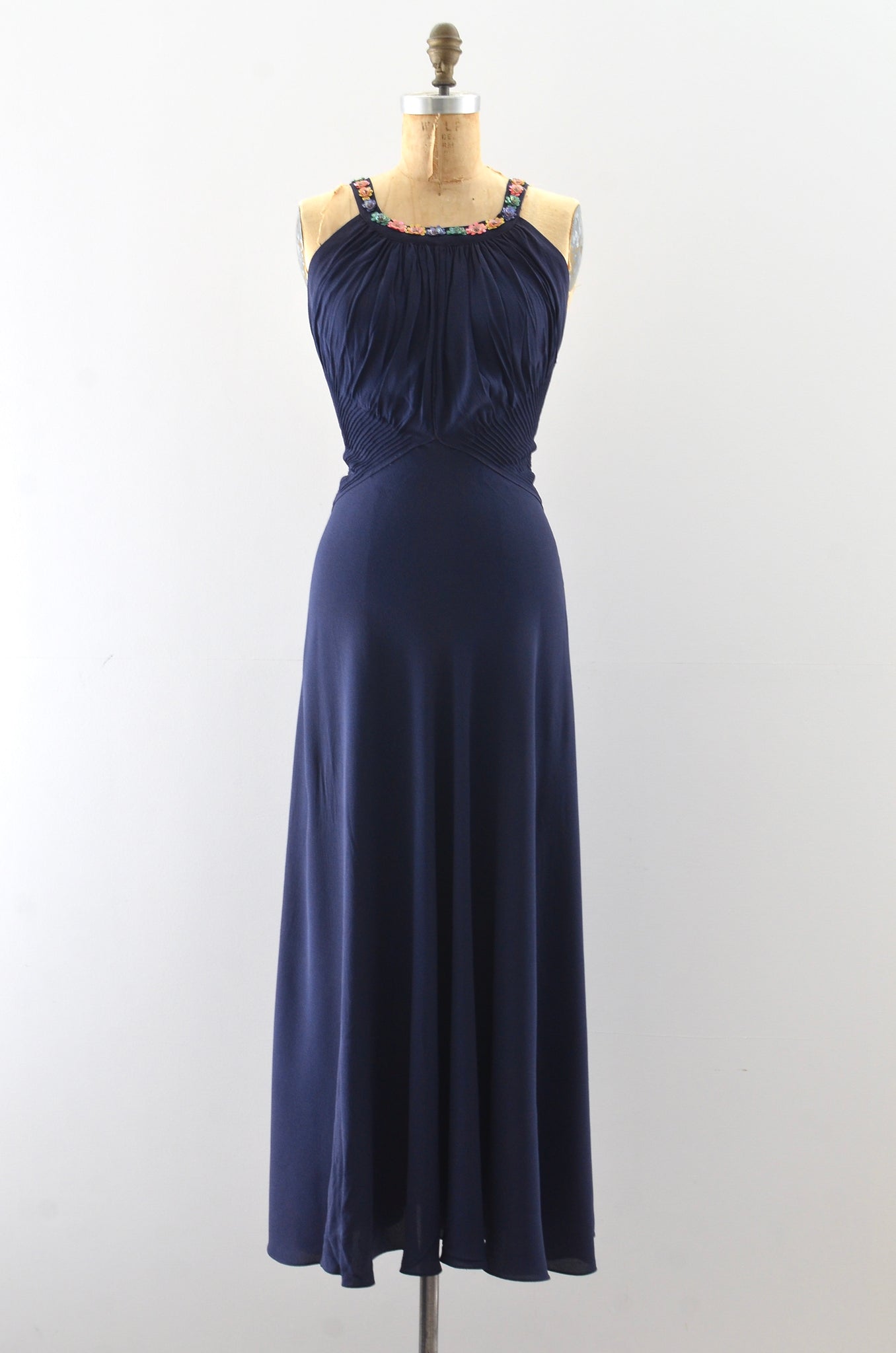 Vintage 1930's Navy Blue Dress