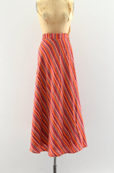 70's Seersucker Wrap Skirt