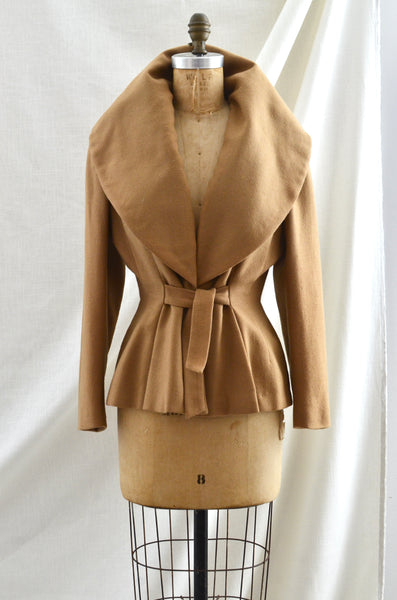 Lilli Ann Wide Collar Camel Jacket