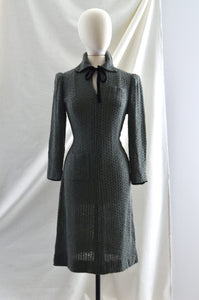 Vintage 1930's Misted Green Knit Dress