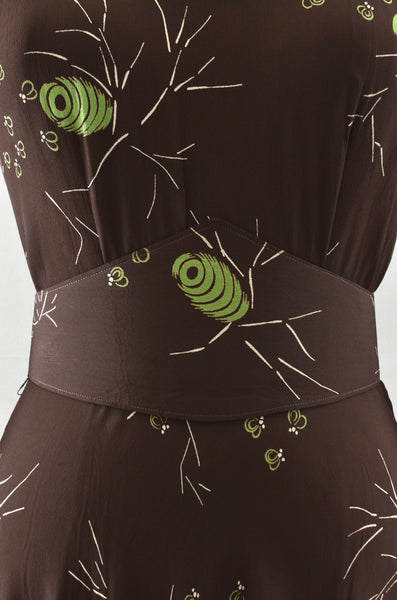 40's Honey Bee Novelty Print Dress / S