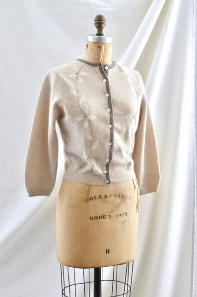 Vintage 50's Angora Cropped Sweater Cardigan
