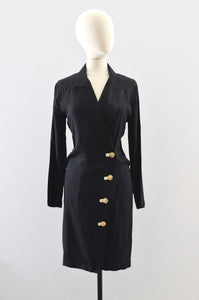 Vintage 80's Tuxedo Dresss / S