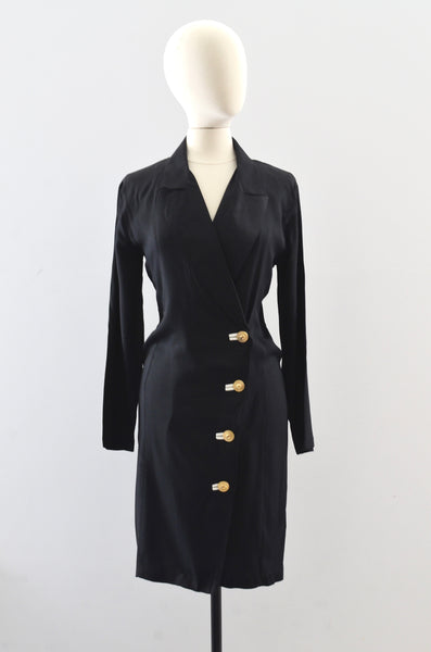 Vintage 80's Tuxedo Dresss / S