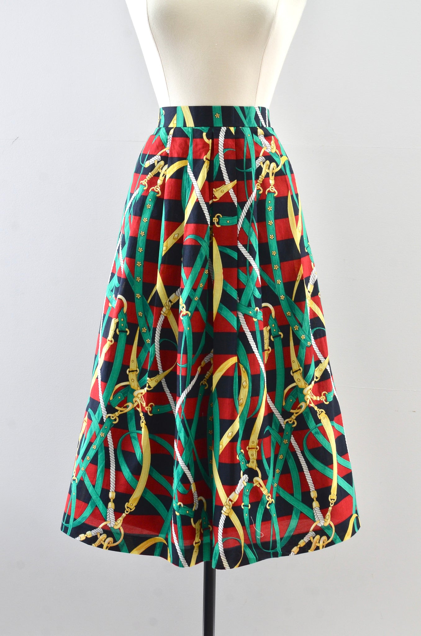 Vintage Burberrys "Archive" Cotton Midi Skirt