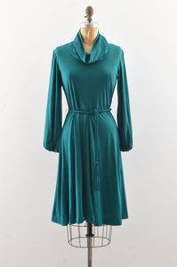 70's  Jewel Green Dress