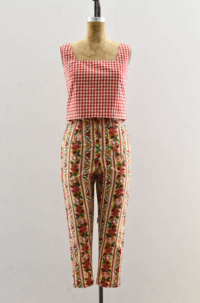 Vintage Floral Print Pants