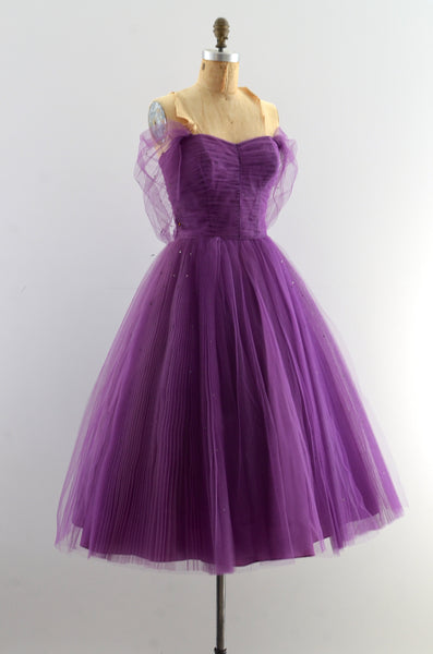 Vintage 50's Orchid Purple Tulle Fred Perlberg Dress
