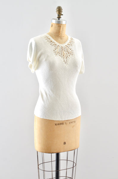 40's Knit Blouse / M
