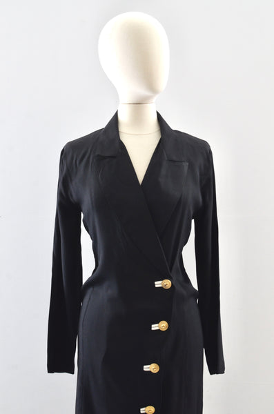 Vintage 80's Tuxedo Dresss / S