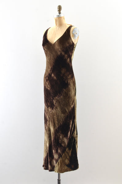 Vintage 90's Velvet Bias Cut Dress