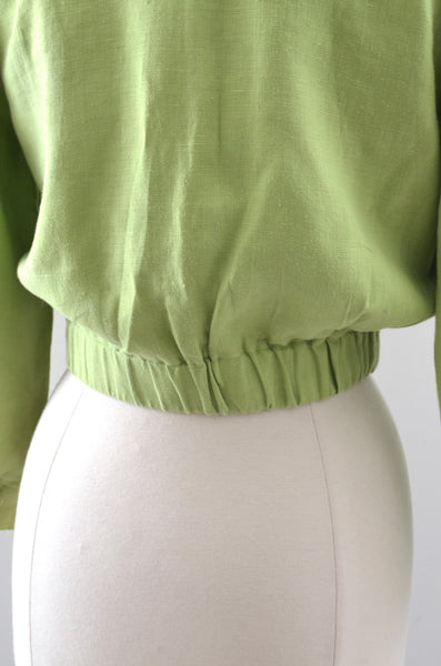 Vintage Cropped Chartreuse Jacket