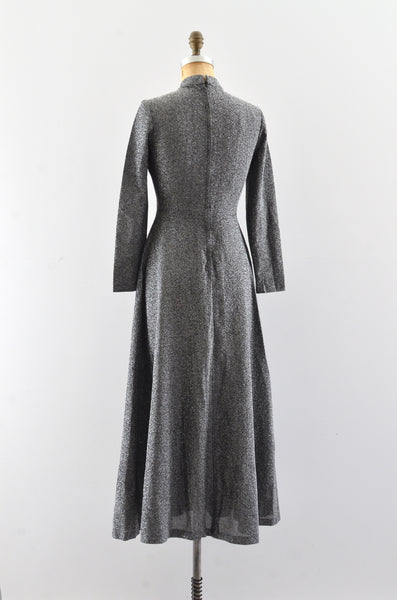 Vintage 1970's Silver Lurex Dress / XS S