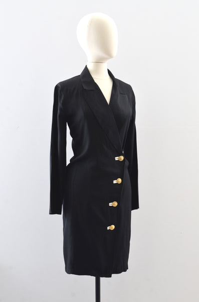 Vintage 80's Tuxedo Dresss / S
