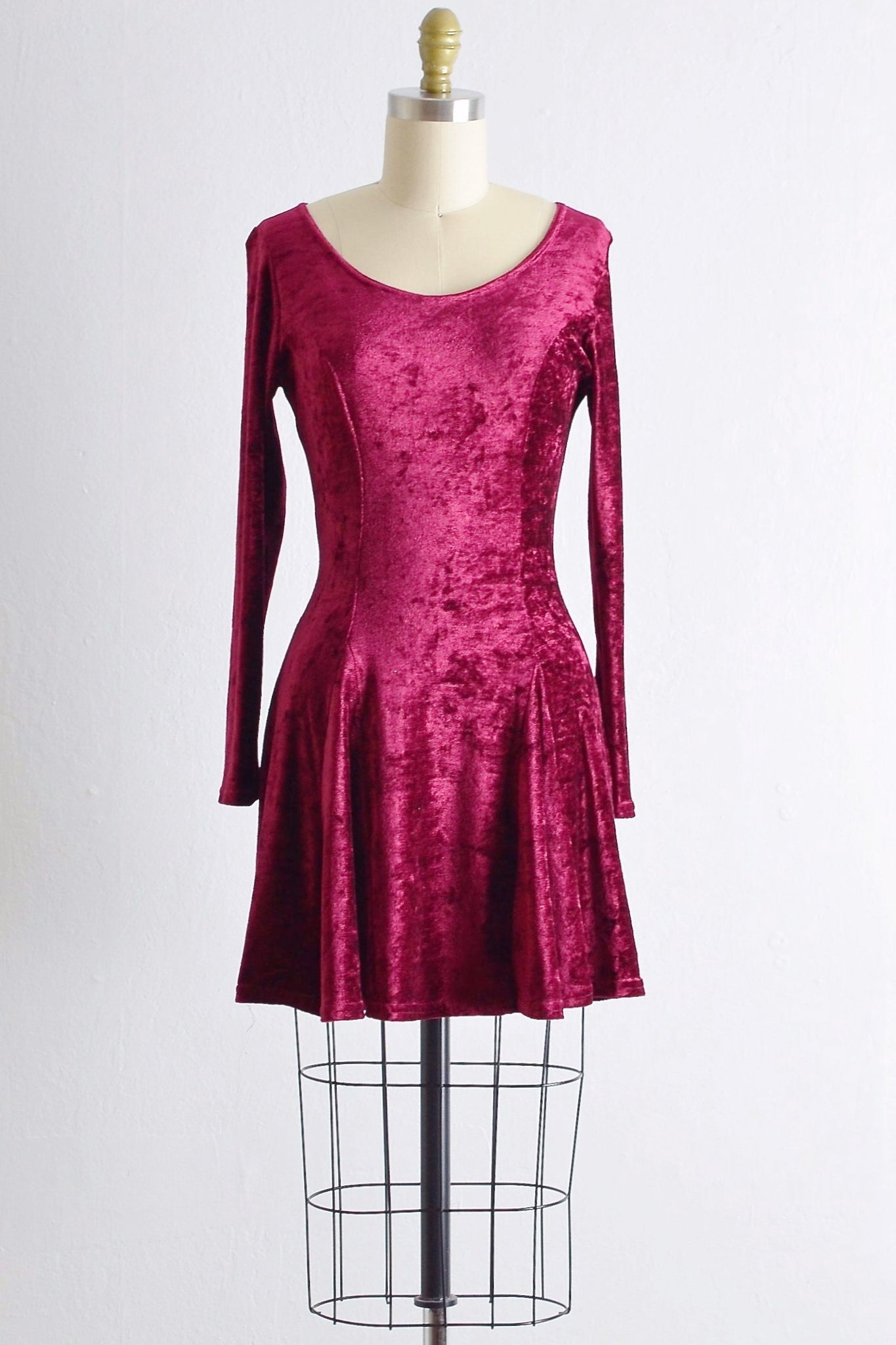 Vintage Cranberry Velvet Dress - Pickled Vintage