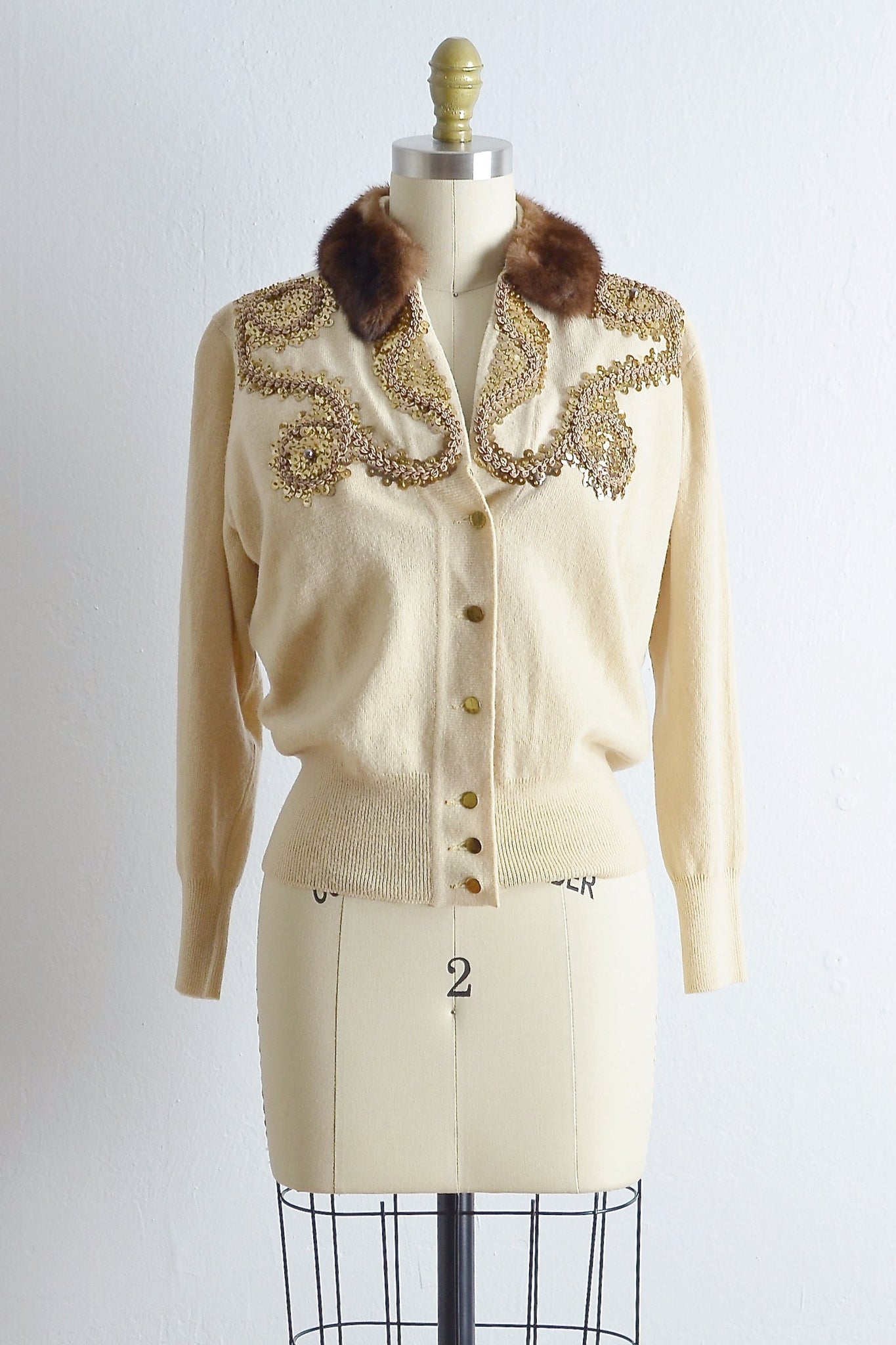Vintage 1950s Cashmere Sweater Cardigan - Pickled Vintage