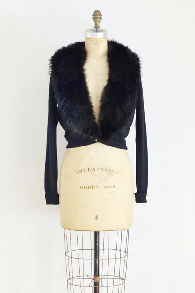 Fur Collar Sweater - Pickled Vintage