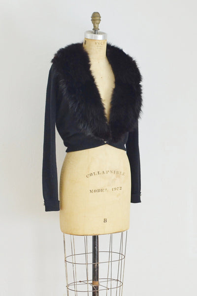 Fur Collar Sweater - Pickled Vintage