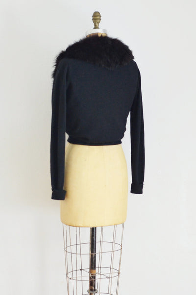 Fur Collar Sweater - Pickled Vintage
