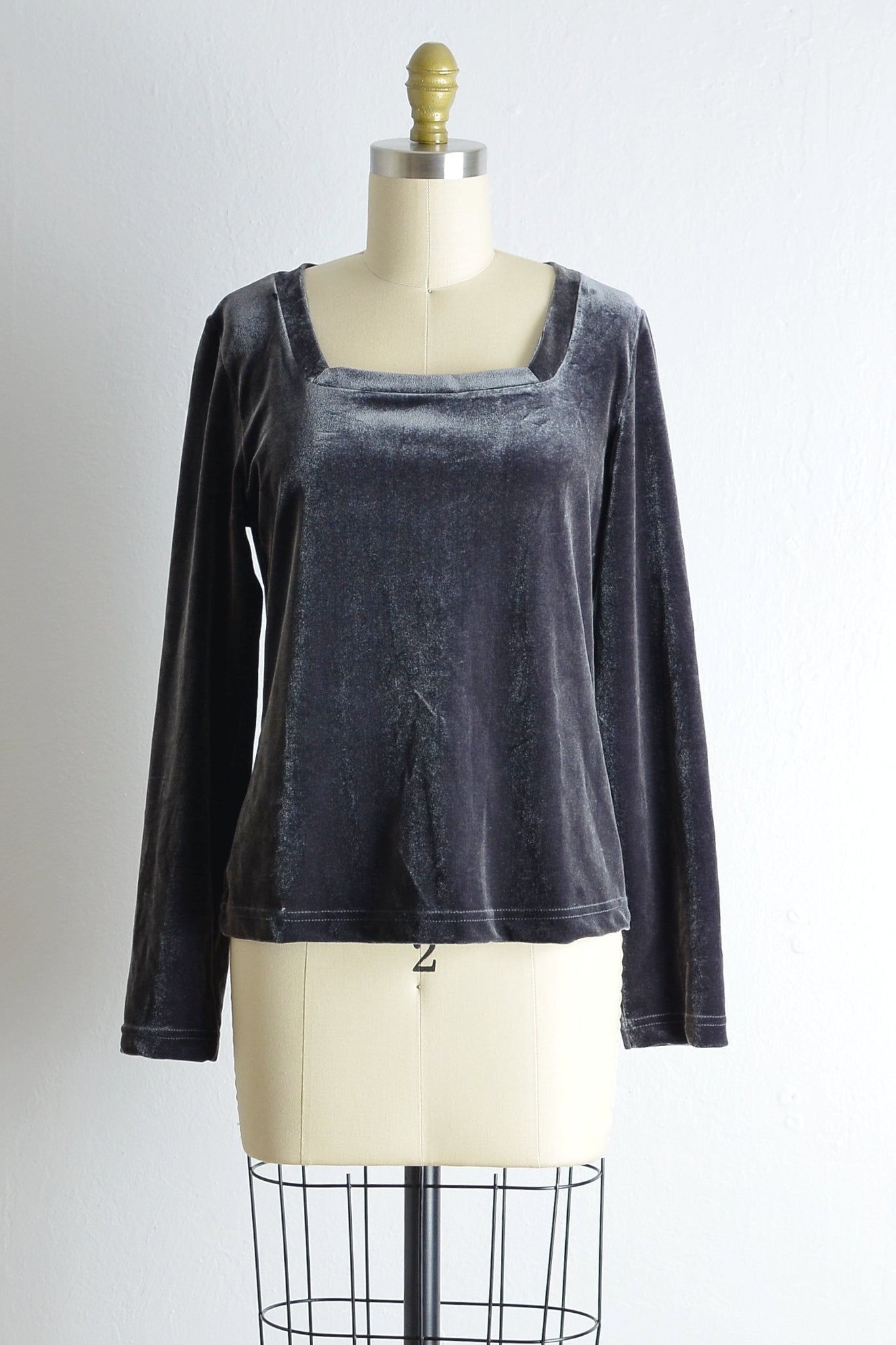 Vintage Gunmetal Velvet Top - Pickled Vintage