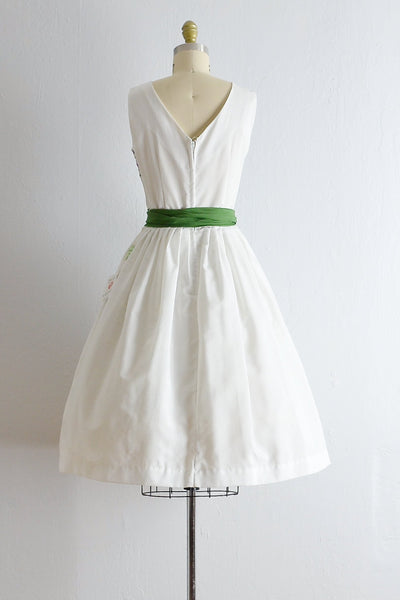 Vintage Embroidered White 50s Dress - Pickled Vintage