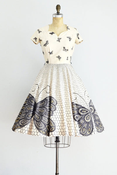 Butterfly Print Dress - Pickled Vintage