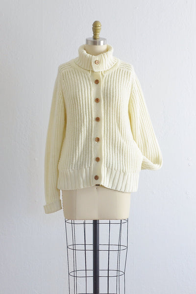 Vintage 1970s Button Neck Sweater - Pickled Vintage
