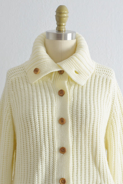 Vintage 1970s Button Neck Sweater - Pickled Vintage
