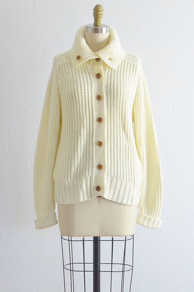 Vintage 1970s Button Neck Sweater - Pickled Vintage