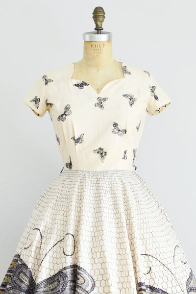 Butterfly Print Dress - Pickled Vintage