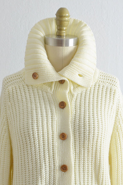 Vintage 1970s Button Neck Sweater - Pickled Vintage