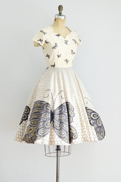 Butterfly Print Dress - Pickled Vintage