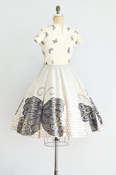 Butterfly Print Dress - Pickled Vintage
