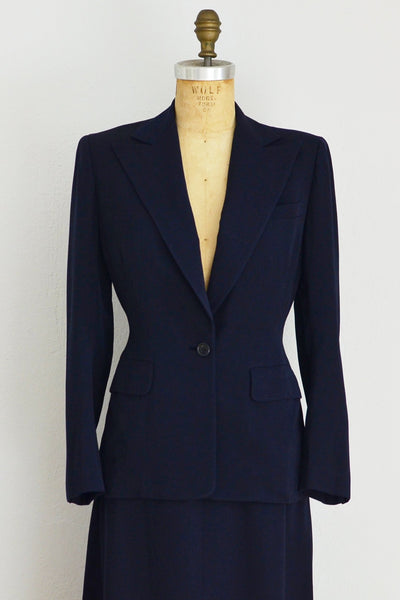 40s Navy Blue Suit - Pickled Vintage