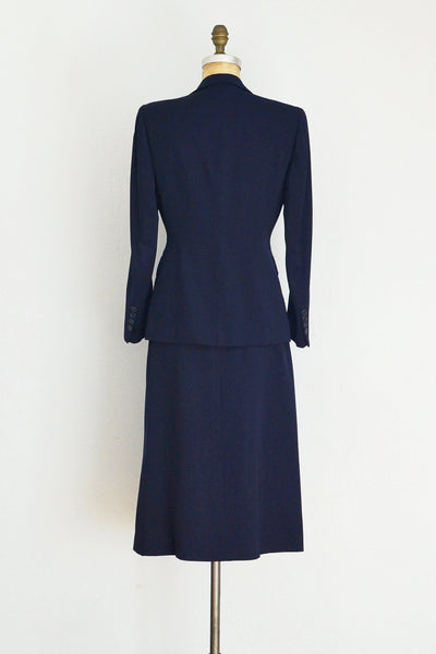 40s Navy Blue Suit - Pickled Vintage