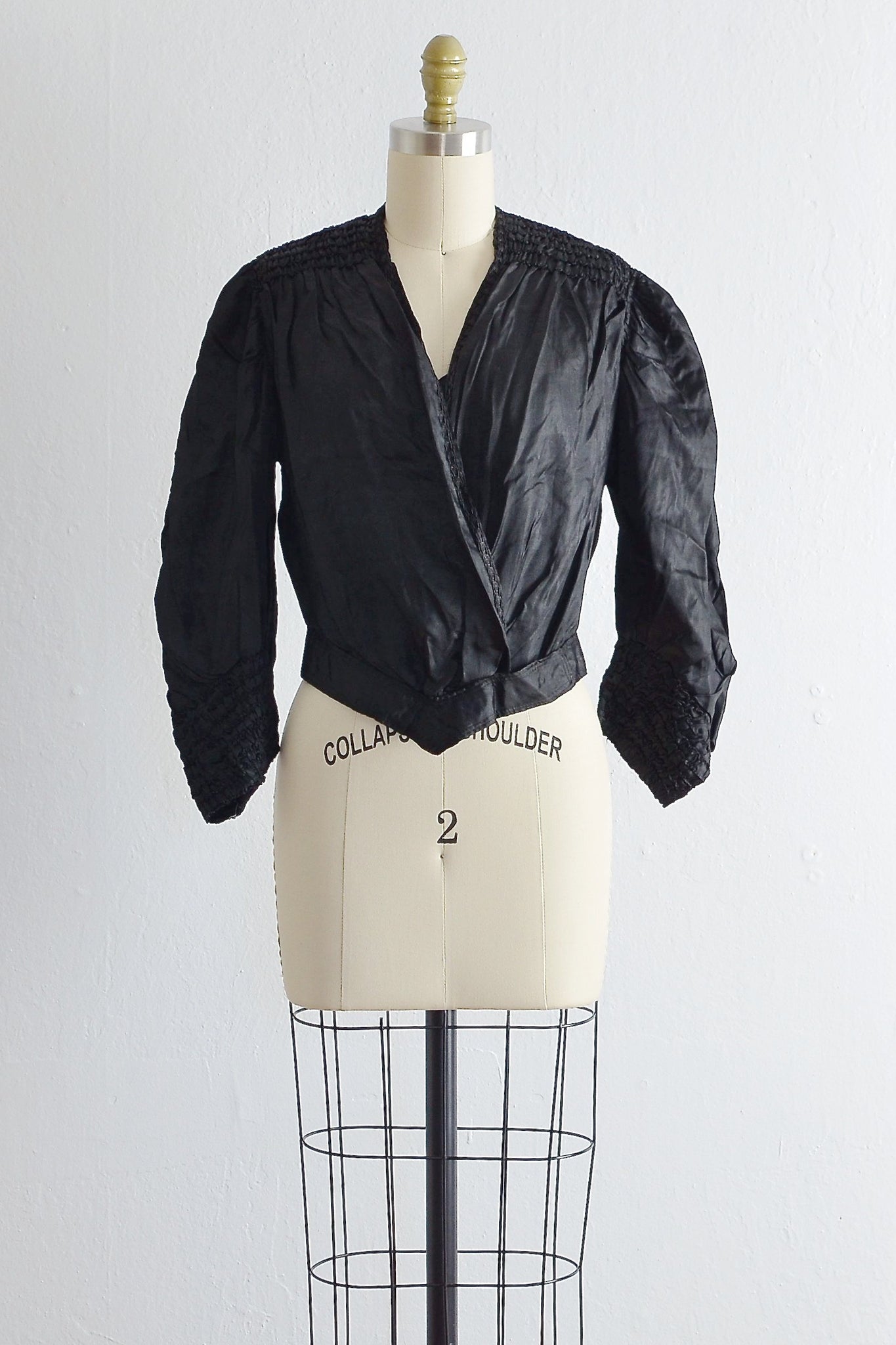 Antique 1800s Black Victorian Bodice Gothic Blouse - Pickled Vintage