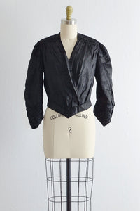 Antique 1800s Black Victorian Bodice Gothic Blouse - Pickled Vintage