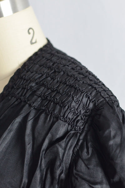 Antique 1800s Black Victorian Bodice Gothic Blouse - Pickled Vintage