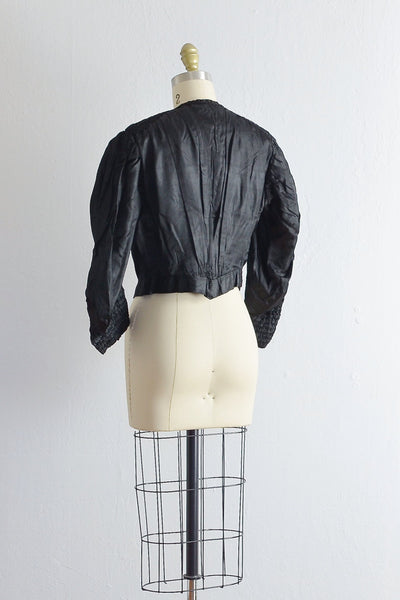 Antique 1800s Black Victorian Bodice Gothic Blouse - Pickled Vintage
