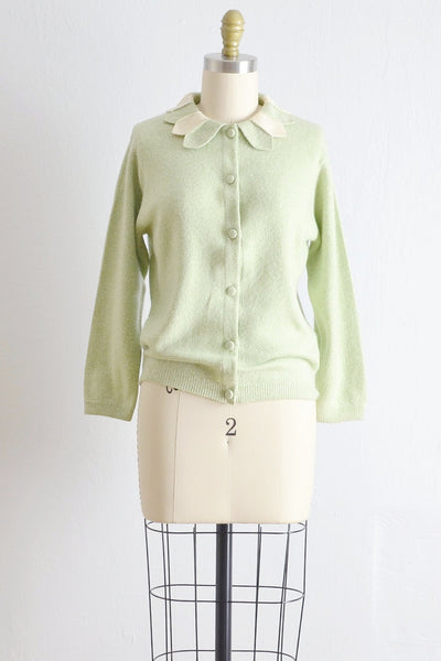 Vintage 1950s Petal Collar Cashmere Cardigan - Pickled Vintage