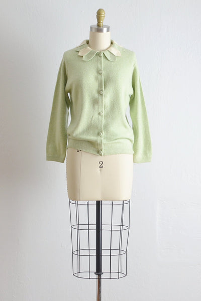 Vintage 1950s Petal Collar Cashmere Cardigan - Pickled Vintage