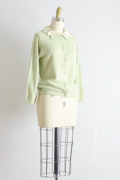 Vintage 1950s Petal Collar Cashmere Cardigan - Pickled Vintage