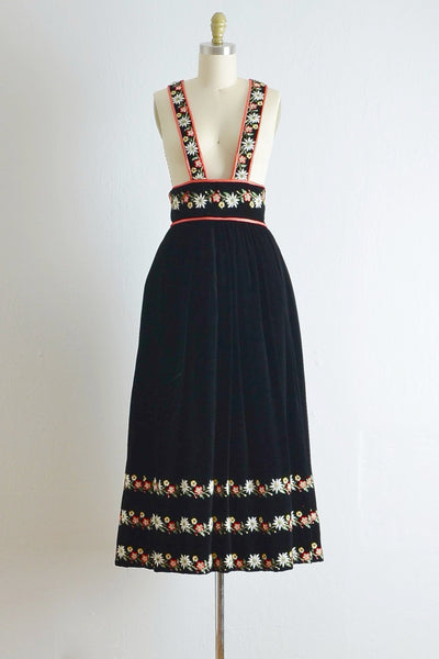 Vintage Velvet Bohemian Folk Dress - Pickled Vintage