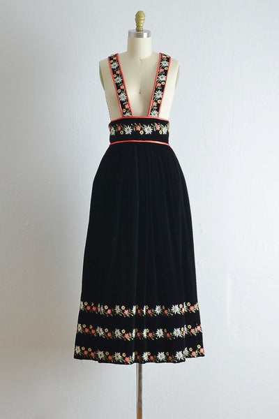 Vintage Velvet Bohemian Folk Dress - Pickled Vintage