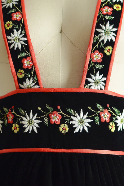 Vintage Velvet Bohemian Folk Dress - Pickled Vintage