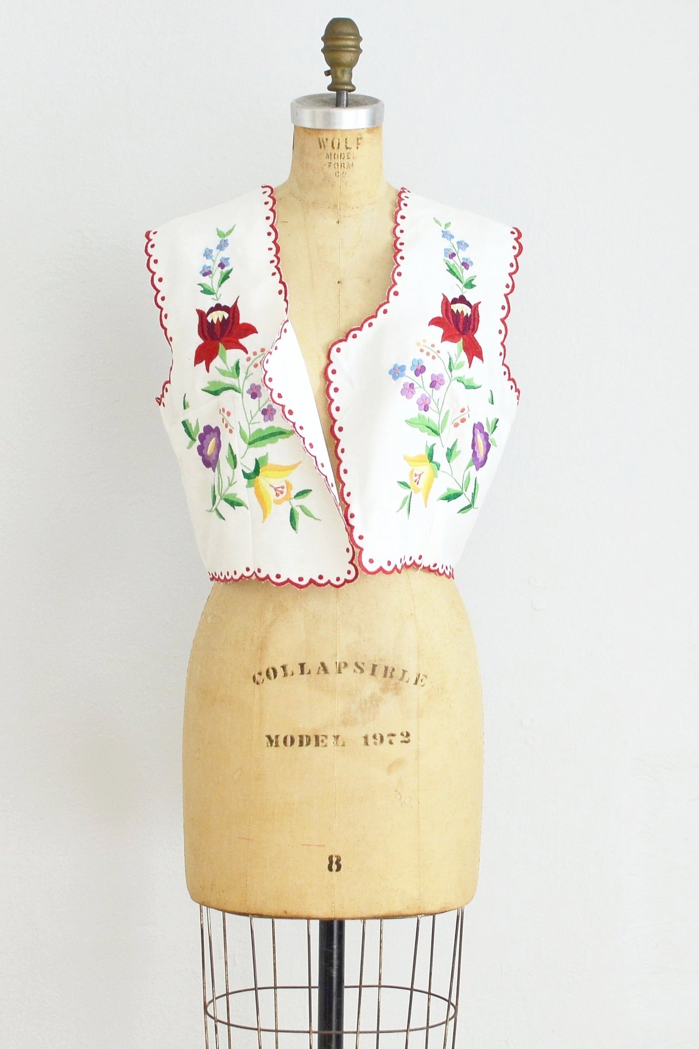 Vintage Hungarian Embroidered Vest - Pickled Vintage