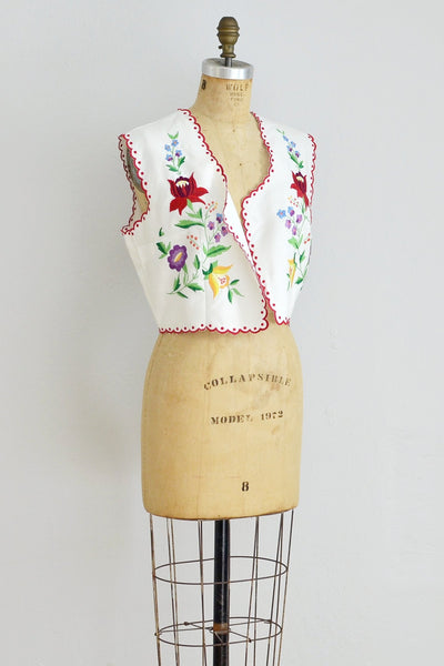 Vintage Hungarian Embroidered Vest - Pickled Vintage