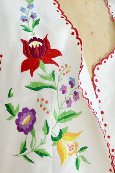 Vintage Hungarian Embroidered Vest - Pickled Vintage