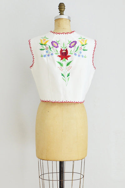 Vintage Hungarian Embroidered Vest - Pickled Vintage